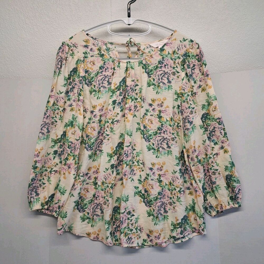 LC Lauren Conrad Women's S Flowy Puff Sleeve Top
